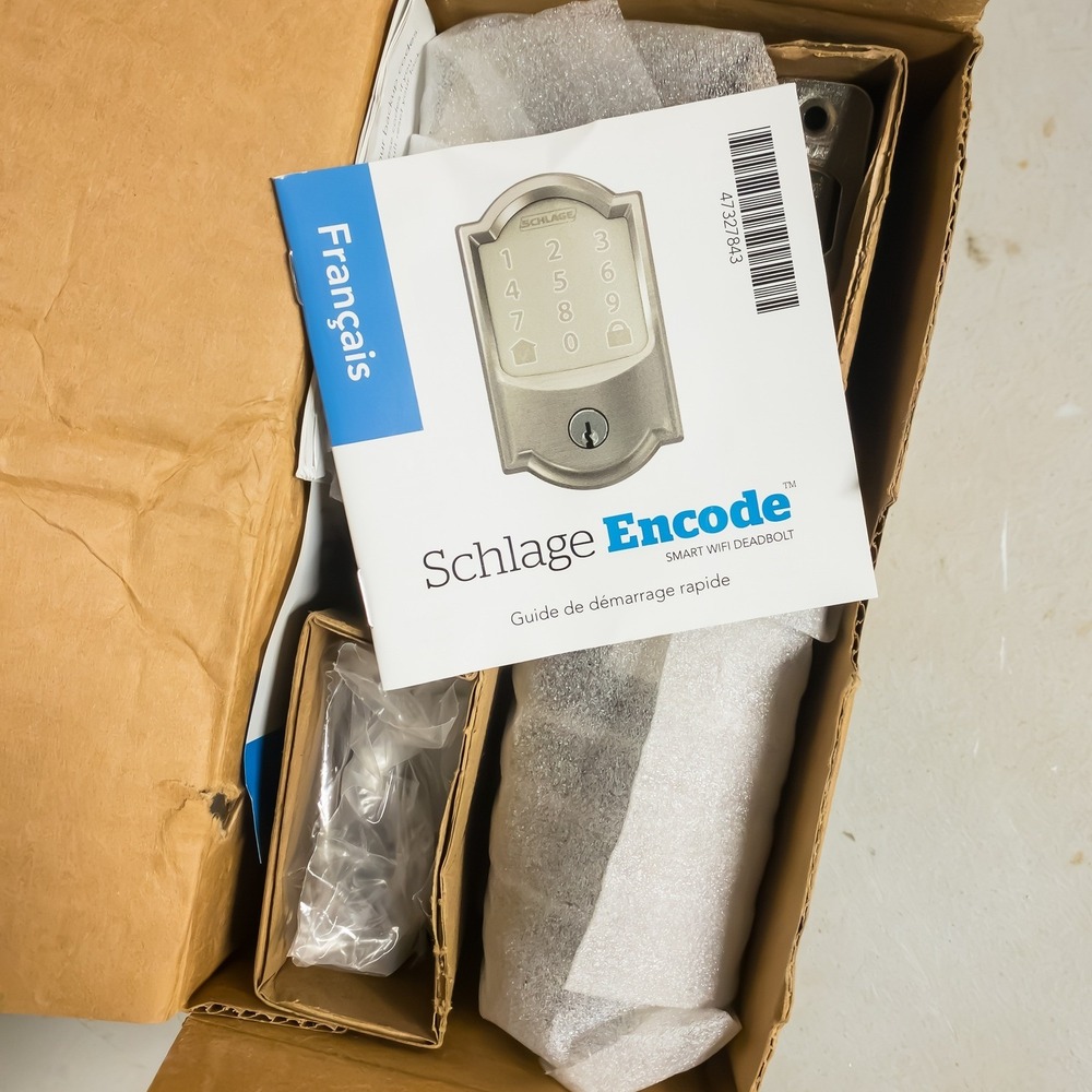 Schlage Camelot Satin Nickel Encode Wifi Electronic Touchscreen Door Lock